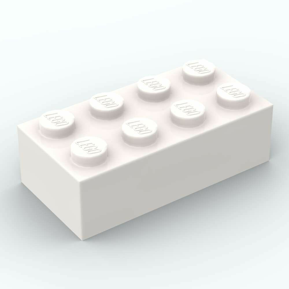 фото LEGO Кирпич 2 х 4, белый (3001 / 300101) набор из 50 шт.