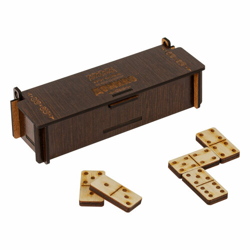 Игра настольная Домино, ТРИ совы, фанера, шкатулка из ХДФ, 2 штуки