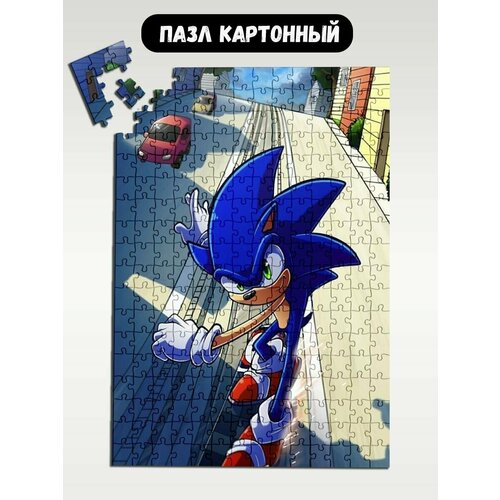 Пазл картонный 39,5х28 см, размер А3, 300 деталей, модель игра Sonic the Hedgehog - 1202 пазл картонный 29x20 см размер а4 120 деталей модель игра sonic forces 1200