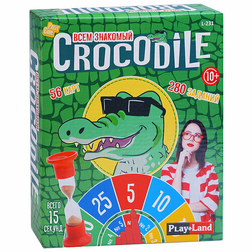 Настольная игра серии Парти-гейм. Всем знакомый Crocodile набор 6в1 турбозавры тренируем память и внимание артикул 06563 06563 настольные и печатные игры настольные и печатные игры 06563