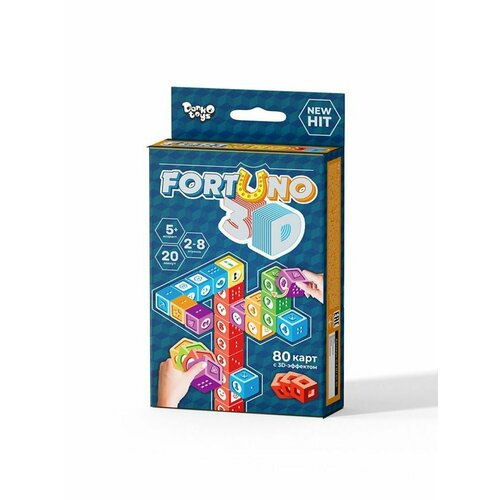 Настольная игра ФортУно 3D данко-тойс G-F3D-01-01 карточная игра danko toys фортуно 80 карт с 3d эффектом g f3d 01 01