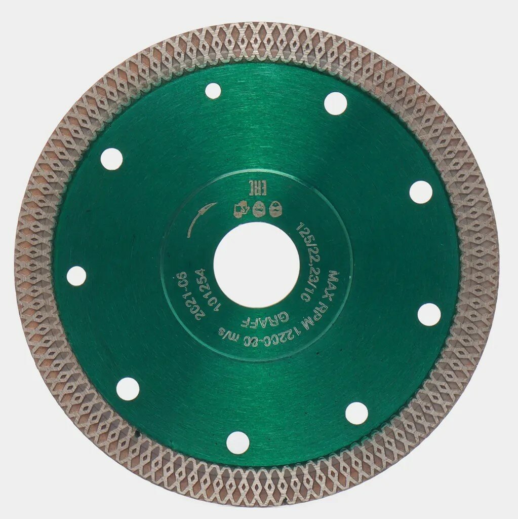 Алмазный диск по керамограниту 125х10х1,2х22,23 мм X-type Expert GRAFF — фото 1