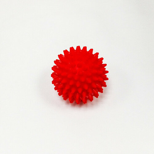 Массажный мячик. Для детей Ежик мяч с шипами, 65 мм Мячик с шипами для массажа красный 65 мм. Мяч-ежик И06012