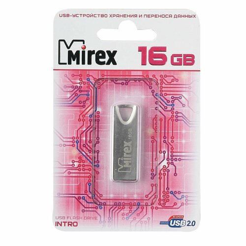 Флеш-память USB 16 Gb Mirex INTRO, металл