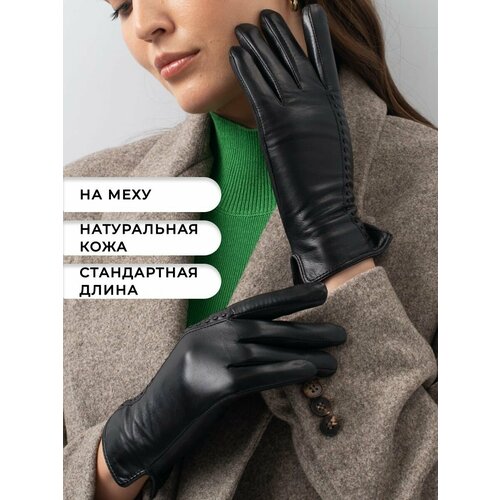 фото Перчатки farella, размер 7, черный