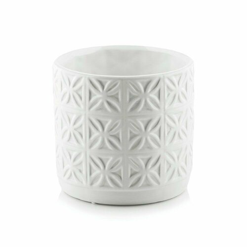 Кашпо керамическое Polnix цилиндр белое d13 см h12 см 1,3 л