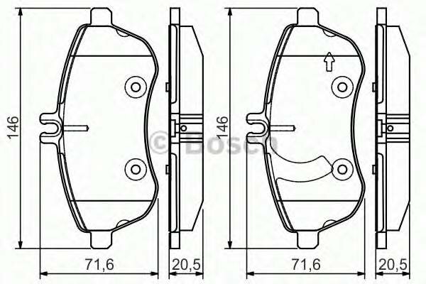 Передние колодки Bosch 0986495104