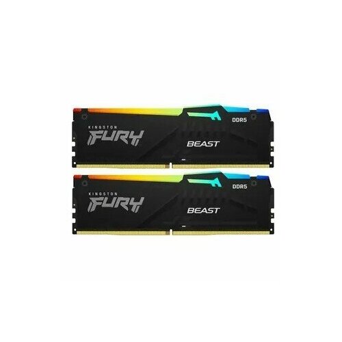 Kingston Модуль памяти DRAM 32GB 16GBx2 5200MHz DDR5 CL40 DIMM FURY Beast Black KF552C40BBAK2-32 1618600₽