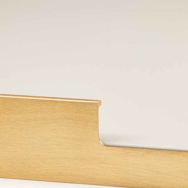 Торцевая мебельная ручка LIND C=256 мм золото брашированное - фотография № 2