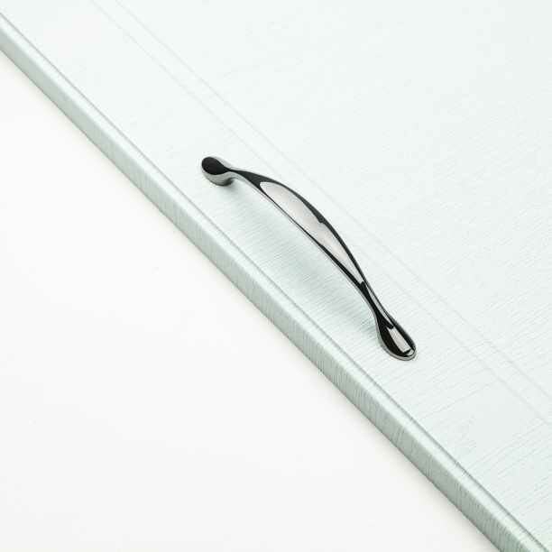 Ручка-скоба мебельная Camaio C=128 мм черная глянцевая - фотография № 4