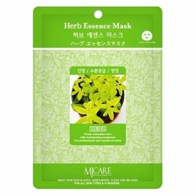 Маска тканевая для лица Экстракты трав Herb Essence Mask 23гр MIJIN Cosmetics - фото №2