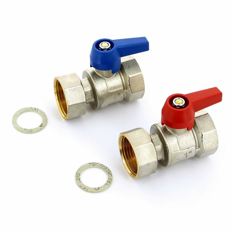 фото Комплект двух прямых шаровых кранов 1" для коллекторов HKV/HLV REHAU (12081221001)