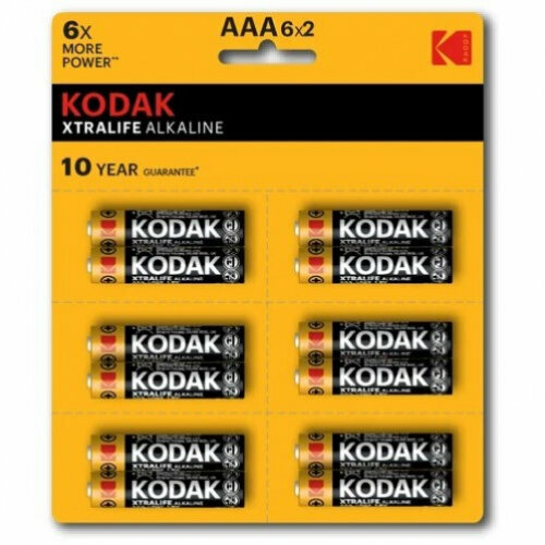 Элемент питания Kodak XtraLife Alkaline AAA LR03 бл 12 элемент питания kodak xtralife alkaline aa lr6 бл 12