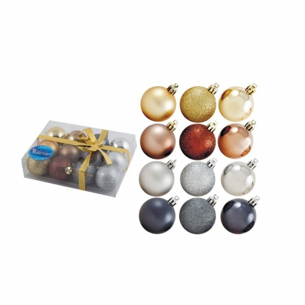 Набор елочных шаров Волшебная страна Пастель 001286, разноцветный, 4 см, 12 шт. — фото 1