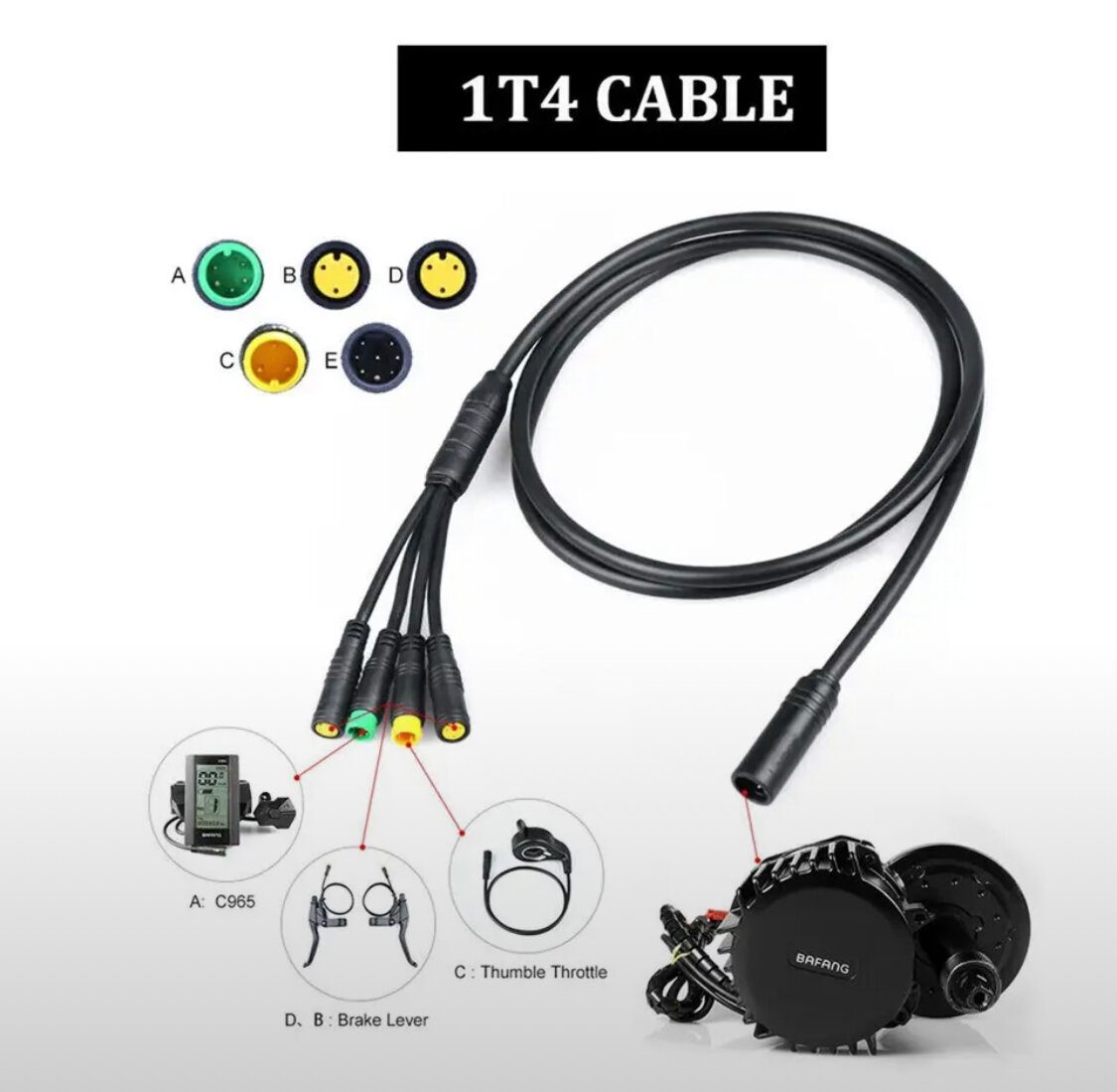 Комплекты удлинительных кабелей/Сменные аксессуары для проводки кабель для 1T4 для Higo BBS01 BBS02 BBSHD