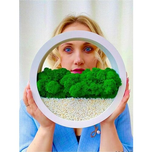 Настенное кашпо со мхом белое 2980₽