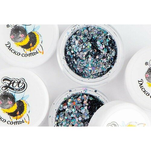 Zoo Nail Art 1343 Шестигранники микс Диско соты 2 г