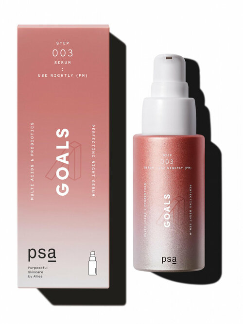 Ночная мультикислотная сыворотка с пробиотиками PSA GOALS: Multi Acids & Probiotics Perfecting Night Serum 30 ml