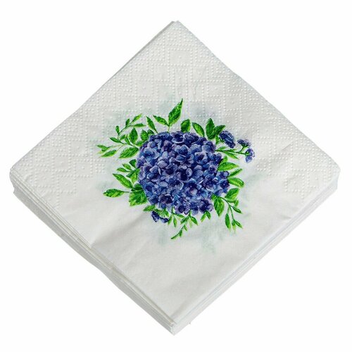 Салфетки бумажные Art Bouguet Голубая гортензия2-сл 20 см 30 шт 363₽