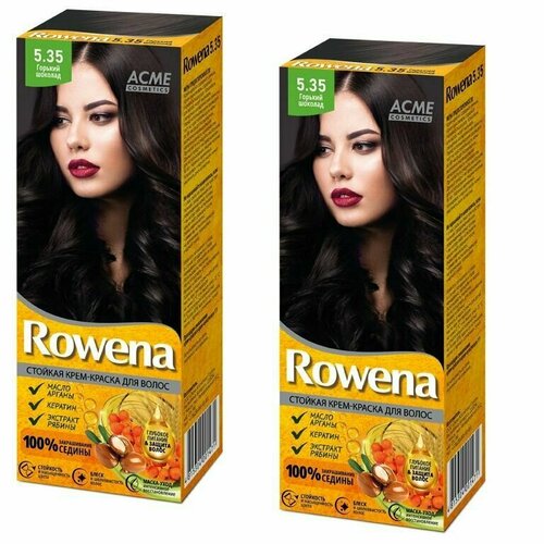 ROWENA Стойкая Крем - Краска для волос аммиачная 2 шт, тон 5.35 Горький шоколад