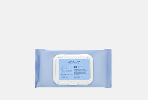 Салфетки для умывания и снятия макияжа Super Aqua Ultra Hyalron Cleansing Water Wipes