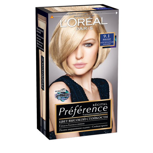 LOREAL PREFERENCE Краска для волос Preferance 9.1/Зет Викинг очень светло-русый пепельный