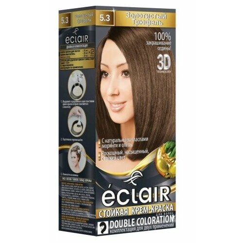 Крем-краска ЕCLAIR для волос 3D 5.3 Золотистый трюфель