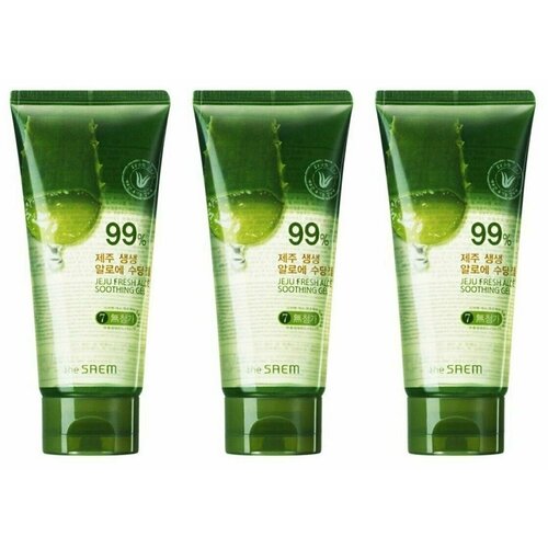 The Saem Гель с алоэ универсальный увлажняющий Jeju Fresh Aloe Soothing Gel, 120 мл, 3шт the saem гель с алоэ универсальный увлажняющий jeju fresh aloe soothing gel 99 3 шт