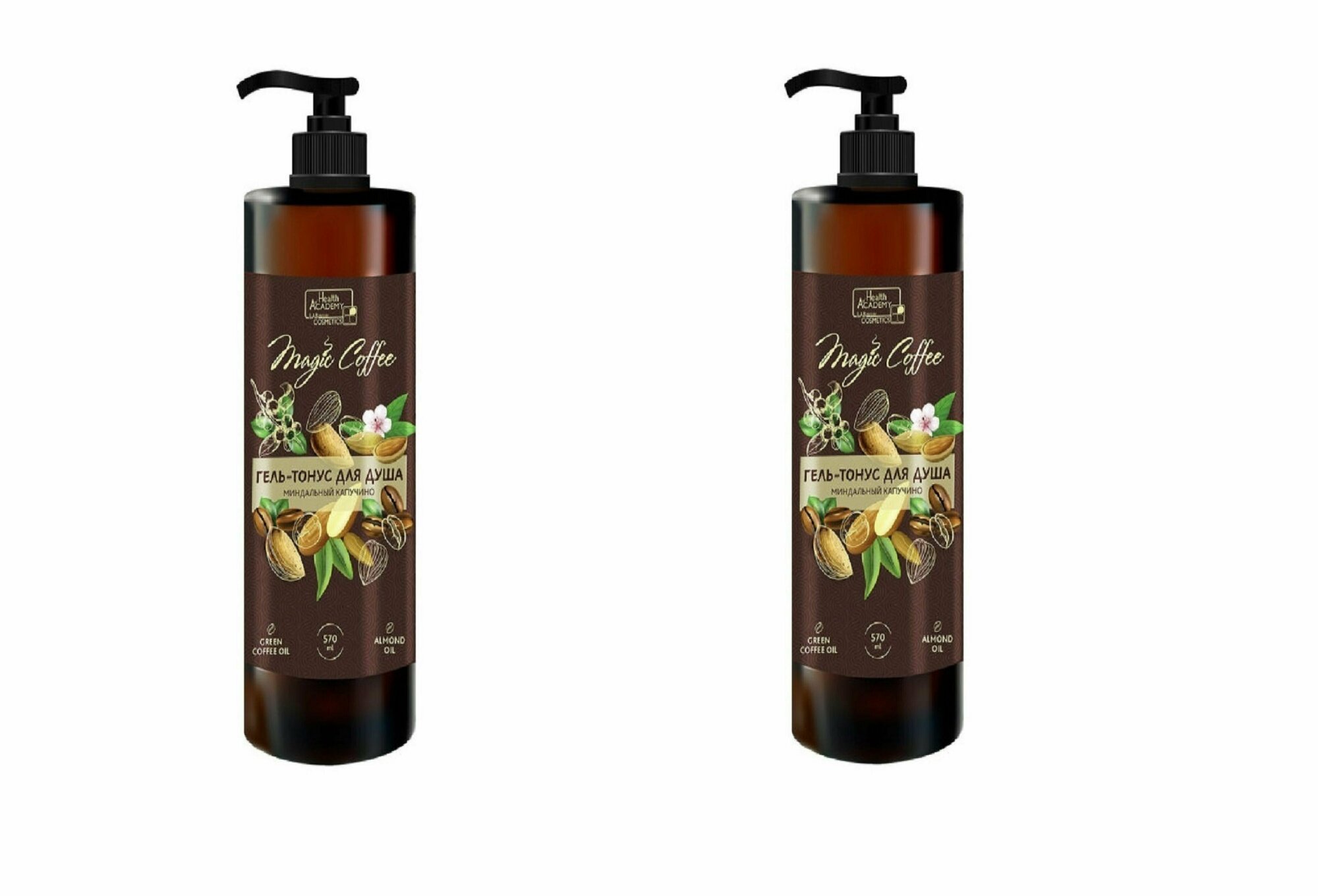 Гель-тонус для душа Vilsen миндальный капучино, 570 мл - фото №1