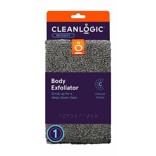 Мочалка для тела с древесным углем Cleanlogic Detoxify Body Exfoliator