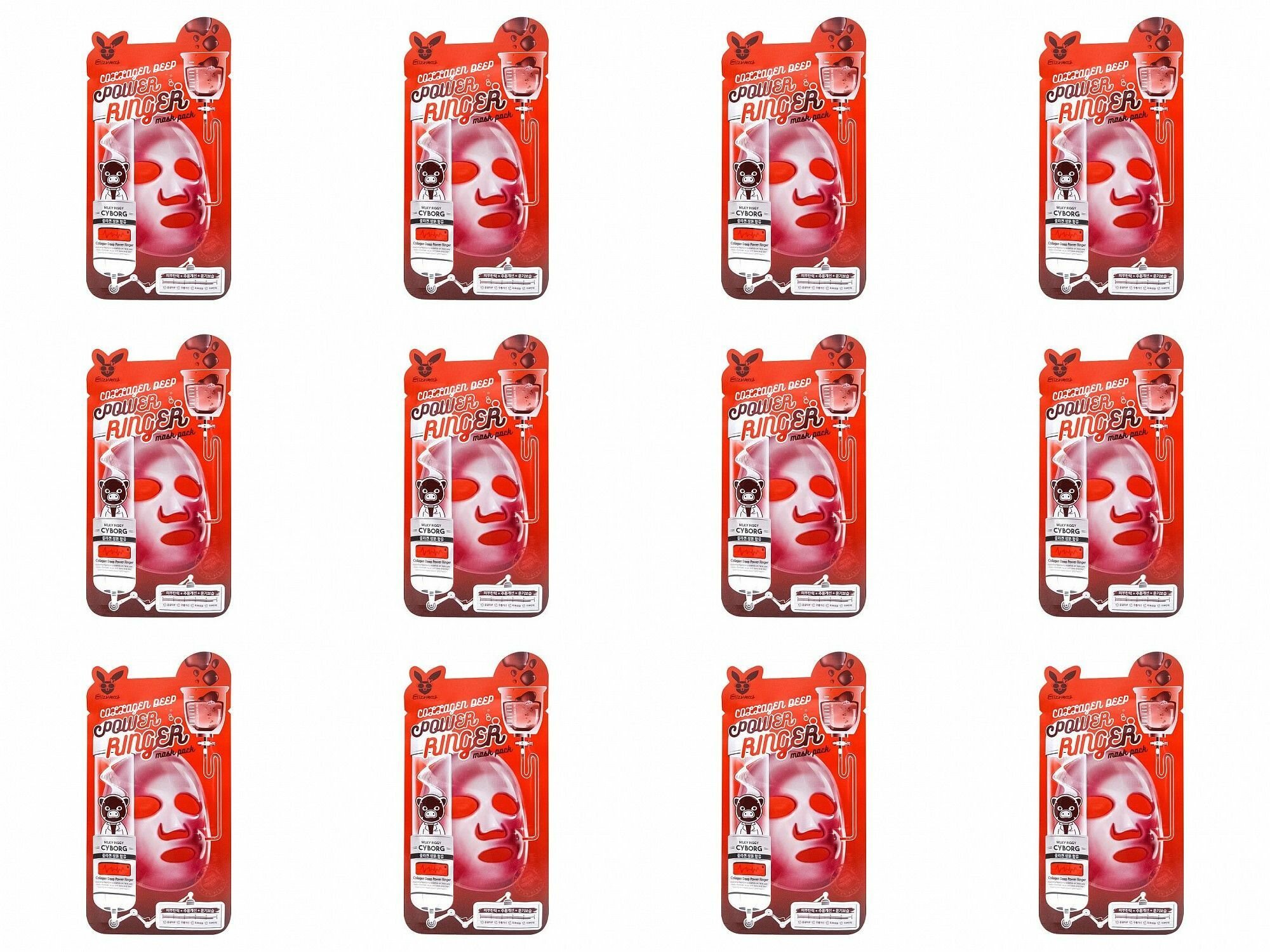 ELIZAVECCA Маска на тканевой основе COLLAGEN DEEP POWER MASK PACK,23 мл,12 шт