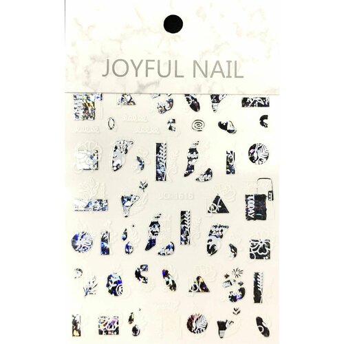 Наклейки для ногтей JOYFUL NAIL - голографическая абстракция, 1 шт