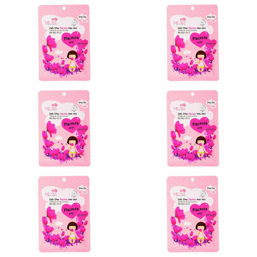 Mijin Маска тканевая для лица с плацентой Care Daily Dewy Placenta mask pack 25гр в уп, 6 уп