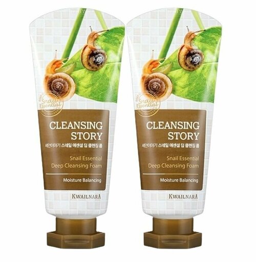 Welcos Kwailnara Пенка Snail Essential Deep Cleansing Foam, 120 гр, 2 шт