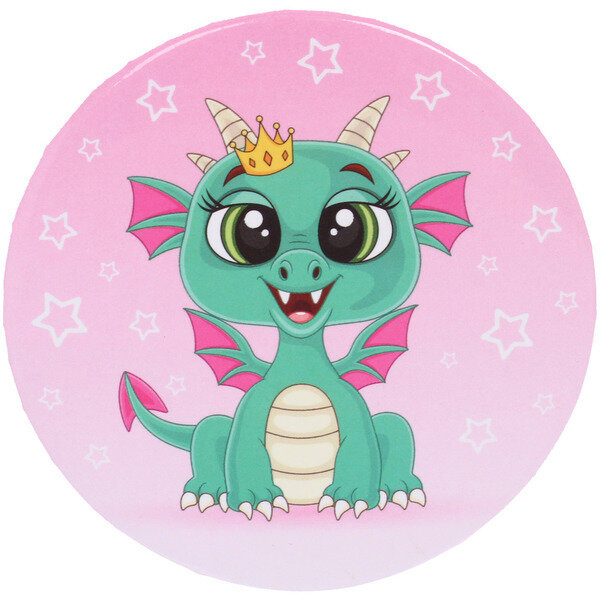 фото Зеркало косметическое круглое «коллекция марципан», дракошка, d-7,5см (пакет с подвесом)