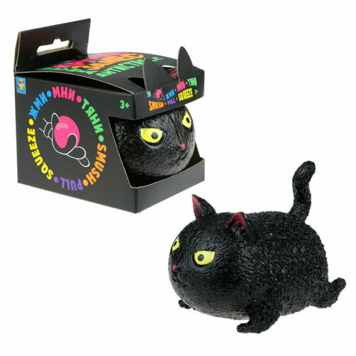 Игрушка- антистресс 1toy Крутой замес чёрный кот игрушка антистресс 1toy крутой замес шар синий смайлик 6см