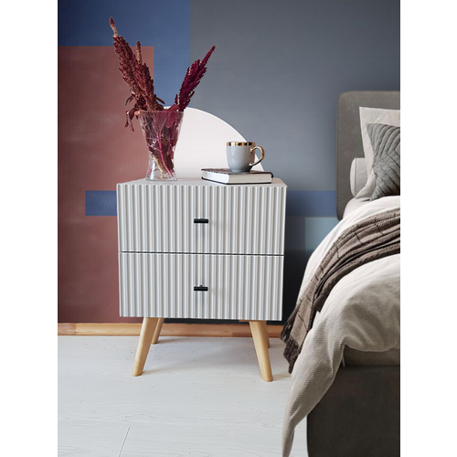 Тумба прикроватная СовременнаяСерый ножки дерево47 см ширина Uzor мебель 7150₽