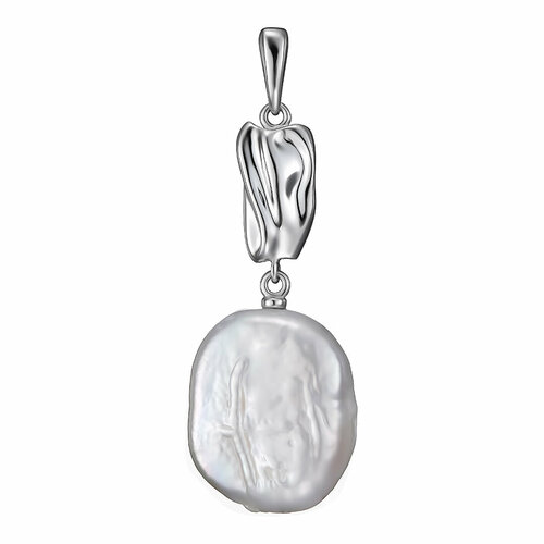 фото Подвеска uvi, серебро, 925 проба, родирование, жемчуг, жемчуг культивированный, размер 4.7 см.