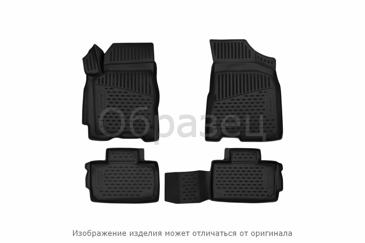 Коврики салона Element LADA Priora 2007-2009 полиуретановые черные 4 шт. - фото №5