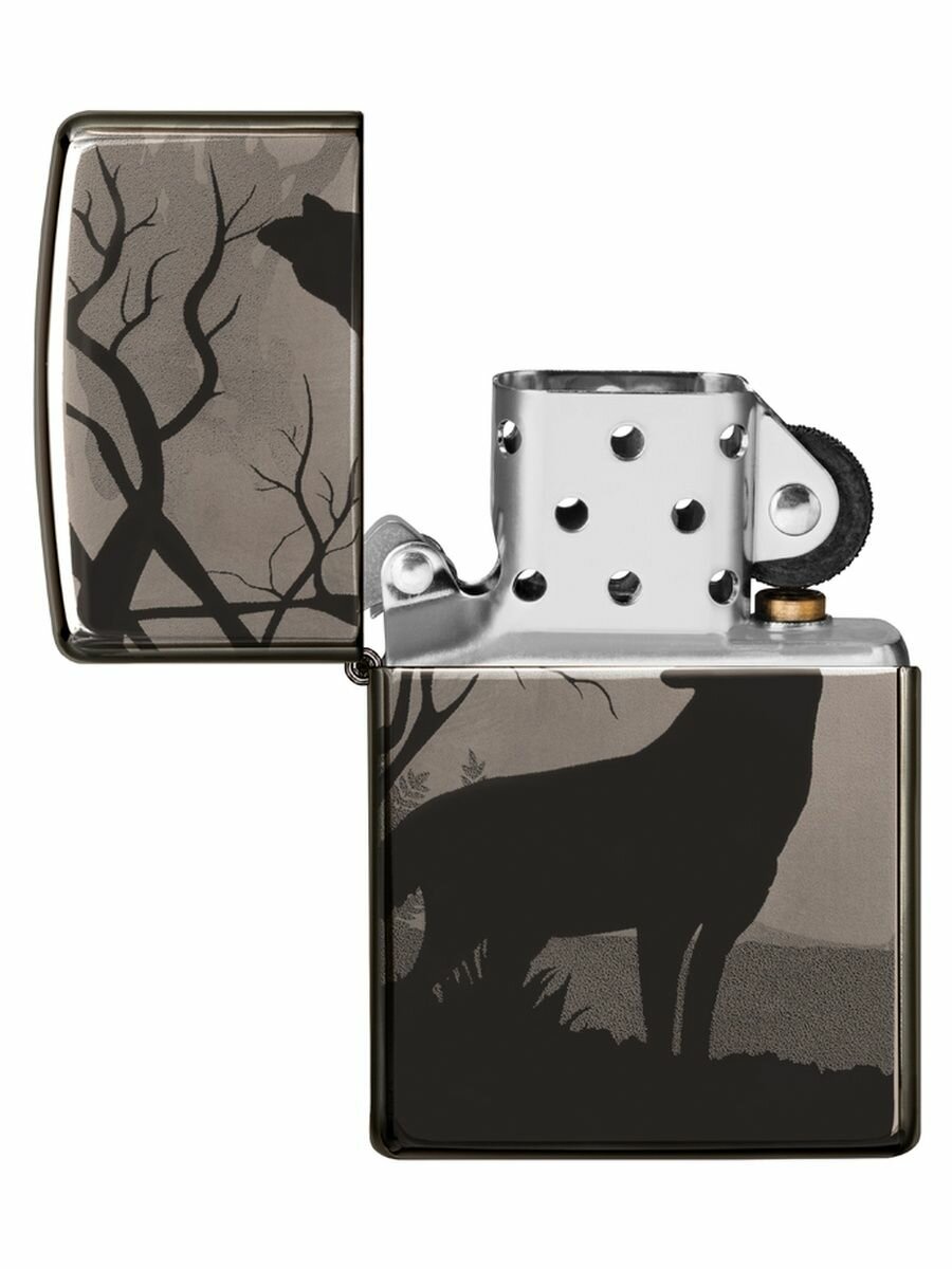 Зажигалка ZIPPO Classic с покрытием Black Ice®, латунь/сталь, чёрная, глянцевая, 36х12х56 мм — фото 14