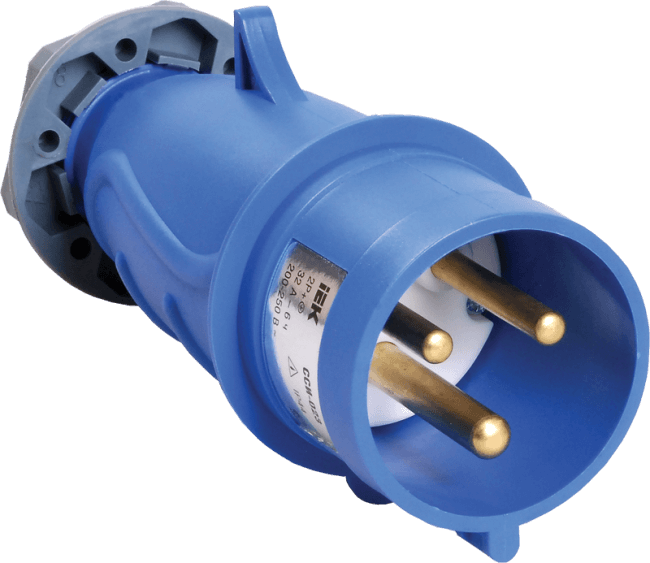 фото Вилка 32А 2p+pe 220В ip44 magnum ССИ-023 iek