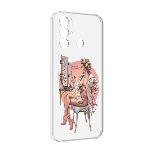 Чехол MyPads красивая-девушка-с-зеркалом женский для Tecno Pova Neo 4G задняя-панель-накладка-бампер