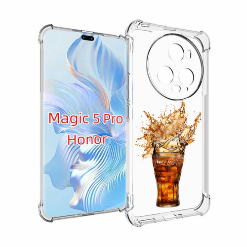 Чехол MyPads Кола-в-стакане для Honor Magic 5 Pro задняя-панель-накладка-бампер