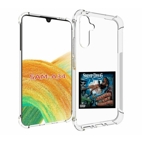 Чехол MyPads Snoop Dogg MALICE N WONDERLAND для Samsung Galaxy A34 задняя-панель-накладка-бампер чехол mypads snoop dogg doggumentary для samsung galaxy a34 задняя панель накладка бампер