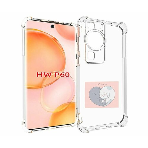 Чехол MyPads котики-в-форме-сердца для Huawei P60 задняя-панель-накладка-бампер чехол mypads котики в форме сердца для huawei nova 10 задняя панель накладка бампер