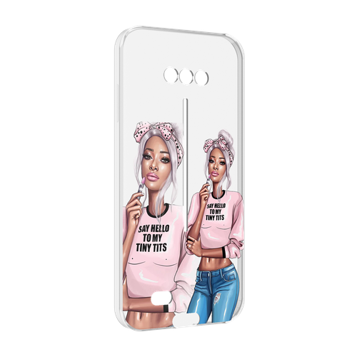 Чехол MyPads Девушка-в-розовой-футболке женский для Doogee S41 / S41 Pro задняя-панель-накладка-бампер