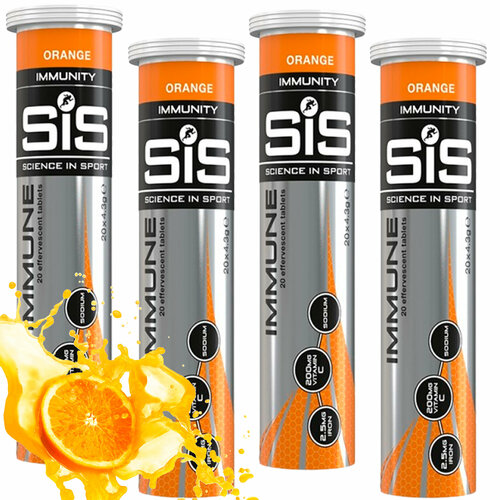 Изотоник SCIENCE IN SPORT (SiS) IMMUNE TABLETS 4 x 20 таблеток, Апельсин