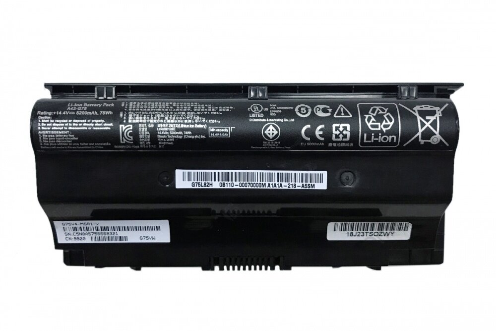 Аккумулятор A42-G75 для ноутбука Asus G75VW 14.4V 74Wh (5100mAh) черный