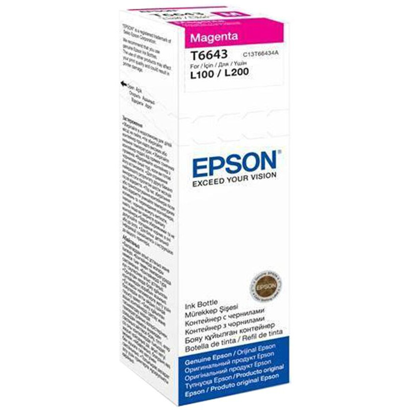 Контейнер с чернилами Epson T6643 C13T66434A пурп. для L100