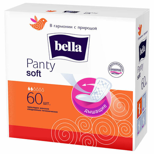 Bella Прокладки Panty Soft, 60шт, 6 упаковок